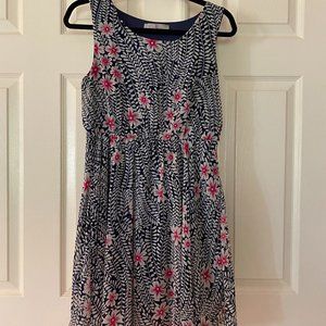 Myan All Over Floral Print Navy Blue Dress Size 6
